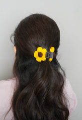 Crochet Hair Small Clutcher - Sunflower