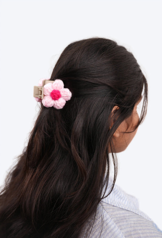 Crochet Hair Small Clutcher - Pink