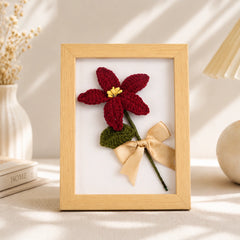 Maroon Lily Bloom Handmade Frame