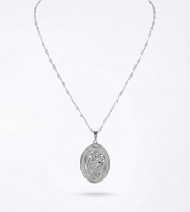 Engraved Silver Necklace