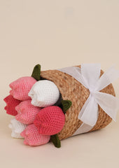 Pink Field of Tulips Basket