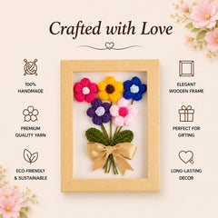 Multicolor Bloom Crochet Frame