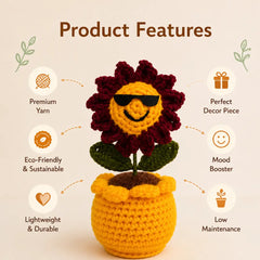 Sunshine Smiley Crochet Flower