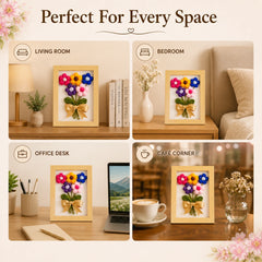 Multicolor Bloom Crochet Frame