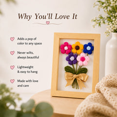 Multicolor Bloom Crochet Frame