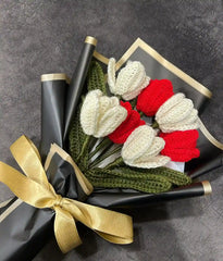 Cream & Red Tulip Bouquet