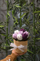 Lavender Field of Tulips Basket