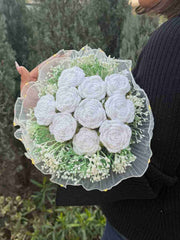 White Charms Bouquet with Lights