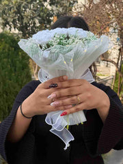 White Charms Bouquet with Lights