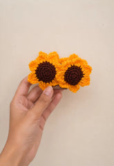 Crochet Hair Clutcher - Sunflower