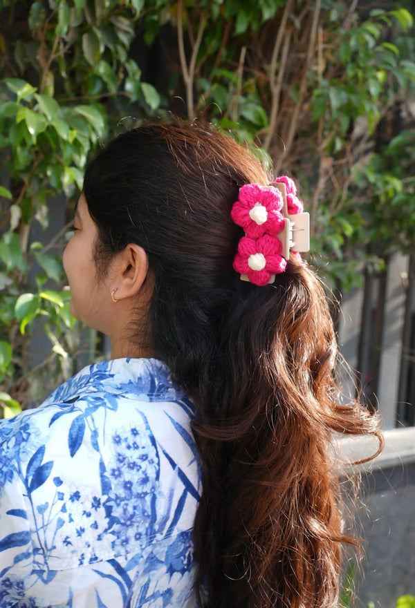 Crochet Hair Clutcher - Pink