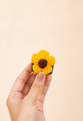 Crochet Hair Small Clutcher - Sunflower