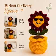 Sunshine Smiley Crochet Flower