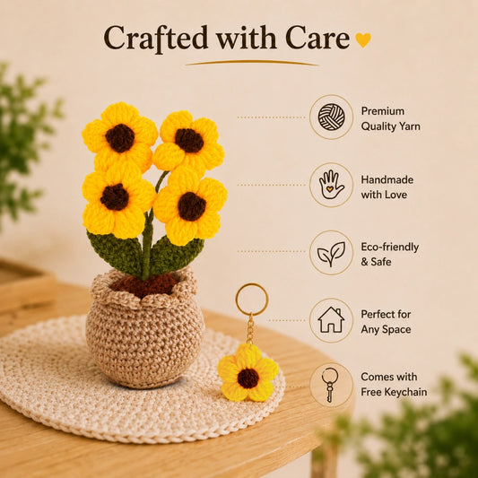 Crochet Sunshine Bloom Pot