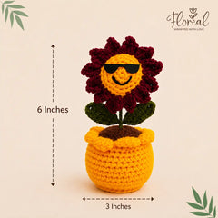 Sunshine Smiley Crochet Flower