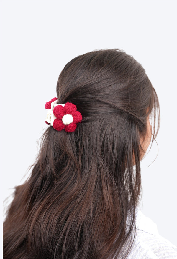 Crochet Hair Small Clutcher - Maroon