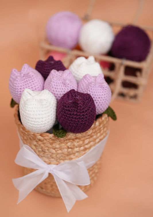 Lavender Field of Tulips Basket