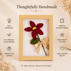 Maroon Lily Bloom Handmade Frame