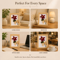 Maroon Lily Bloom Handmade Frame