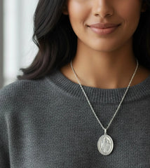 Engraved Silver Necklace