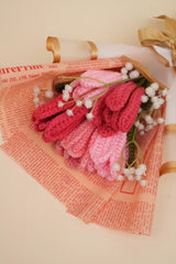 MultiPink Tulips with Baby's Breath