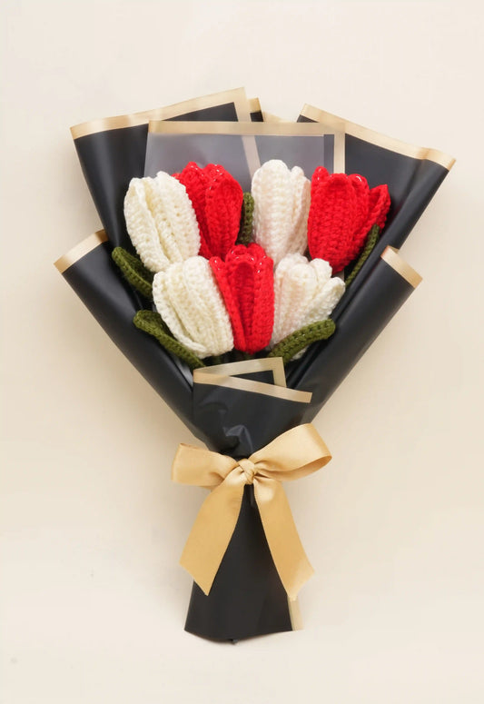 Cream & Red Tulip Bouquet