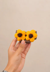 Crochet Hair Clutcher -Mini Sunflower