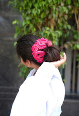 Crochet Hair Scrunchie - Pink