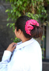 Crochet Hair Scrunchie - Pink