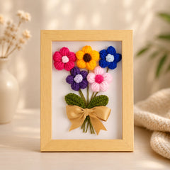 Multicolor Bloom Crochet Frame