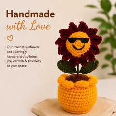 Sunshine Smiley Crochet Flower