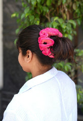 Crochet Hair Scrunchie - Pink