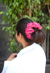 Crochet Hair Scrunchie - Pink