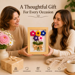 Multicolor Bloom Crochet Frame