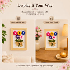 Multicolor Bloom Crochet Frame