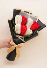 Cream & Red Tulip Bouquet