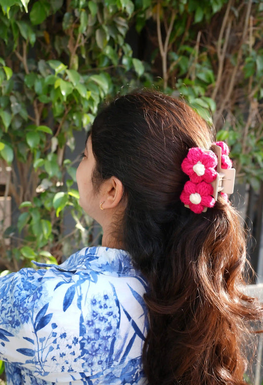 Crochet Hair Clutcher - Pink