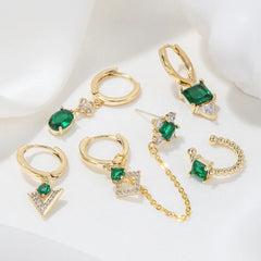 Emerald Glow Piercing Set (in Pair)