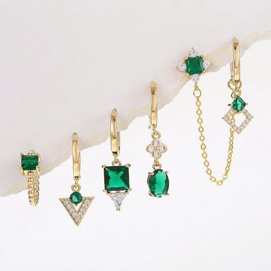 Emerald Glow Piercing Set (in Pair)