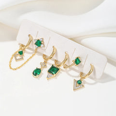 Emerald Glow Piercing Set (in Pair)
