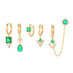 Emerald Glow Piercing Set (in Pair)