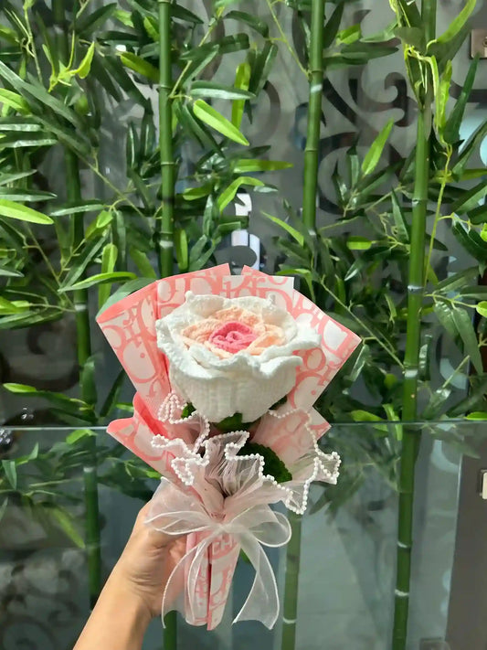 XXL Thai Pink Shaded Crochet Rose