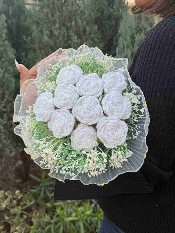 White Charms Bouquet with Lights