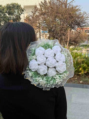 White Charms Bouquet with Lights