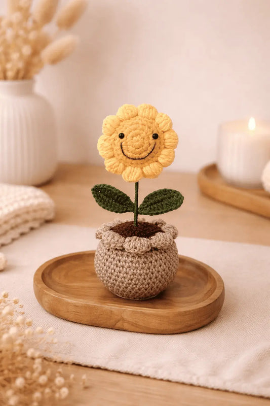 Smiley Sunflower Pot